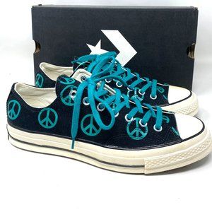 Converse ☮️ Men's Size 167915C CHUCK 70 OX Black Canvas Malachite Print Sneakers